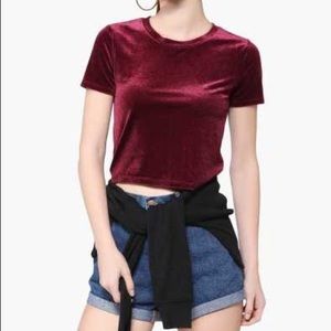 Forever 21 Burgundy Velvet Top